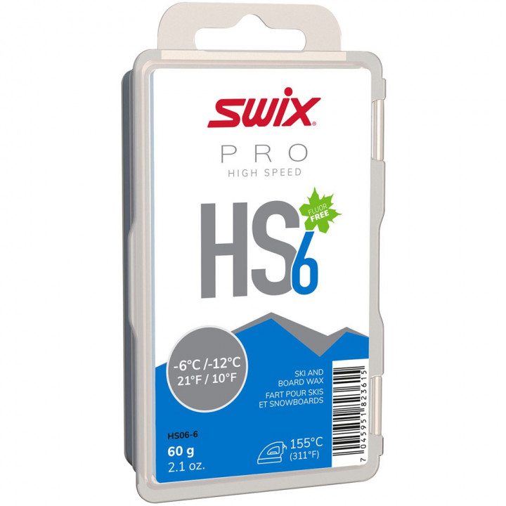 Парафин Swix HS6 Blue (-6-12) 60 гр